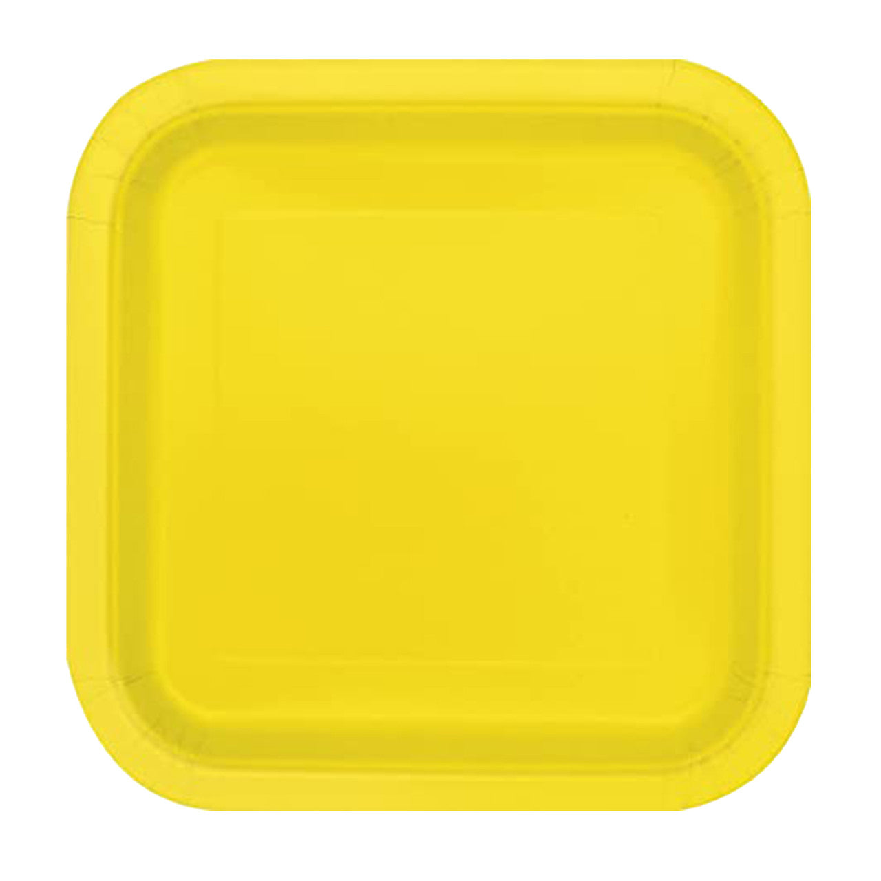 Neon Yellow - Square 7" Dessert Plates (Pack of 16)