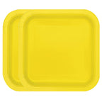 Neon Yellow - Square 7" Dessert Plates (Pack of 16)