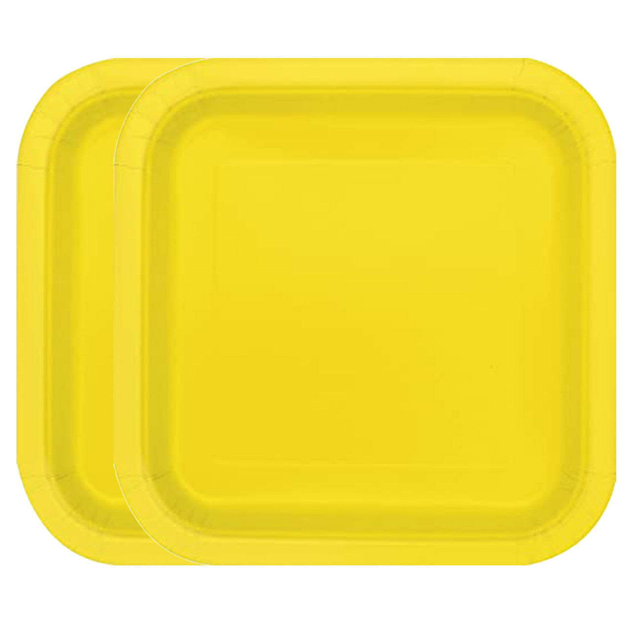 Neon Yellow - Square 7" Dessert Plates (Pack of 16)