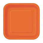 Pumpkin Orange - Square 7" Dessert Plates (Pack of 16)