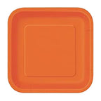 Pumpkin Orange - Square 7" Dessert Plates (Pack of 16)