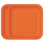 Pumpkin Orange - Square 7" Dessert Plates (Pack of 16)