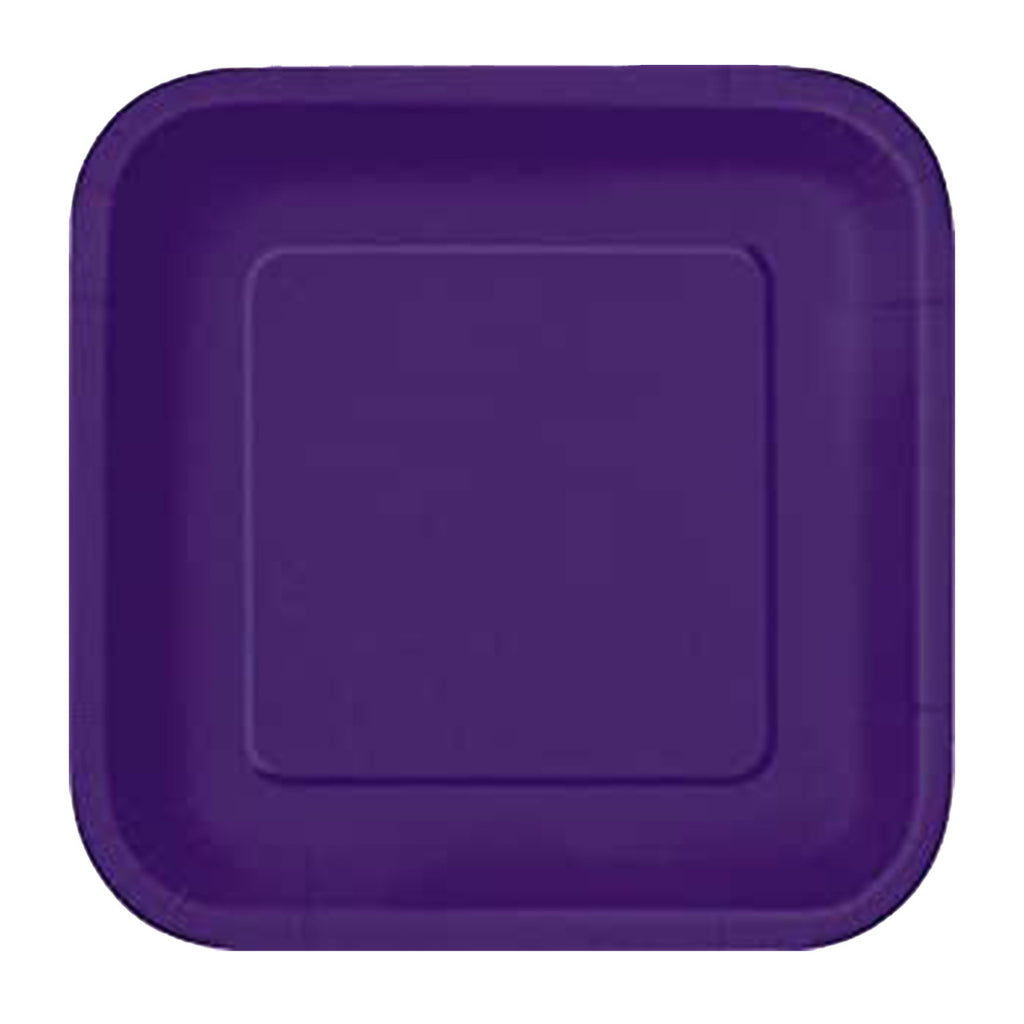 Deep Purple - Square 7" Dessert Plates (Pack of 16)