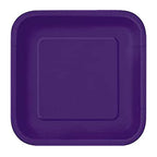 Deep Purple - Square 7" Dessert Plates (Pack of 16)