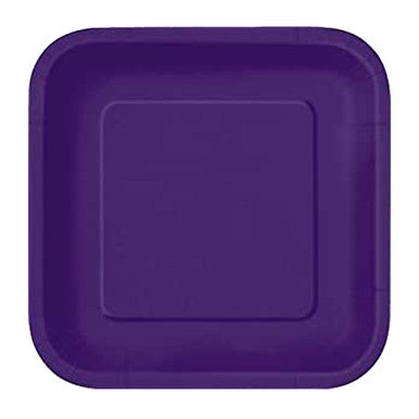 Deep Purple - Square 7" Dessert Plates (Pack of 16)