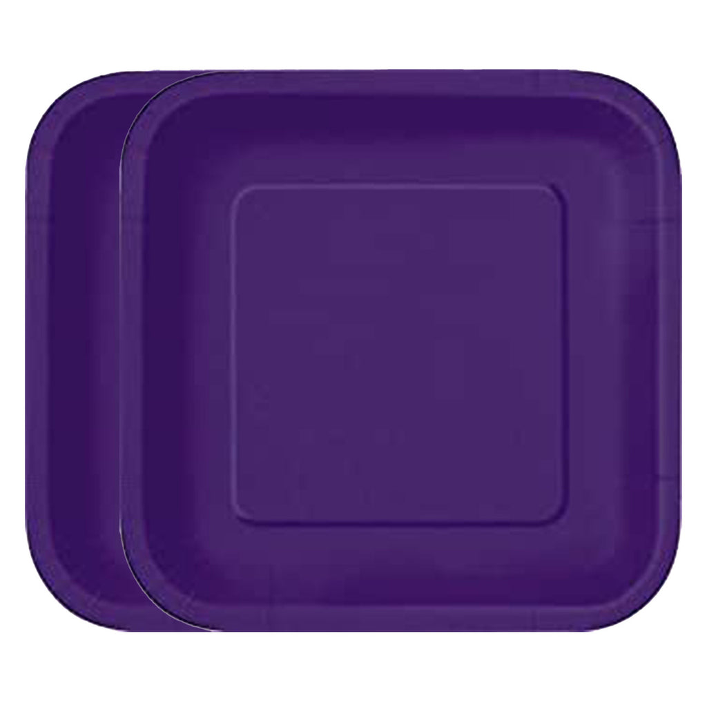 Deep Purple - Square 7" Dessert Plates (Pack of 16)