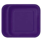 Deep Purple - Square 7" Dessert Plates (Pack of 16)