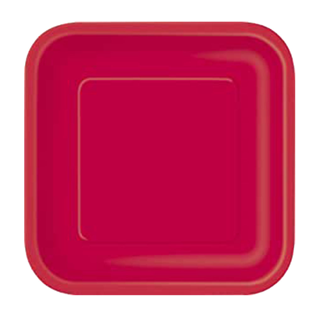 Ruby Red - Square 7" Dessert Plates (Pack of 16)