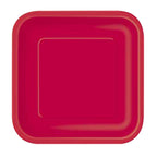 Ruby Red - Square 7" Dessert Plates (Pack of 16)