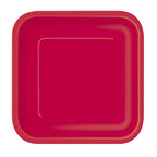 Ruby Red - Square 7" Dessert Plates (Pack of 16)
