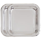 Square Plates (Pack of 8) - Silver Foil