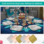 Square Plates (Pack of 8) - Silver Foil