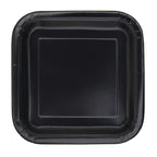 Midnight Black - Square 9" Dinner Plates (Pack of 14)