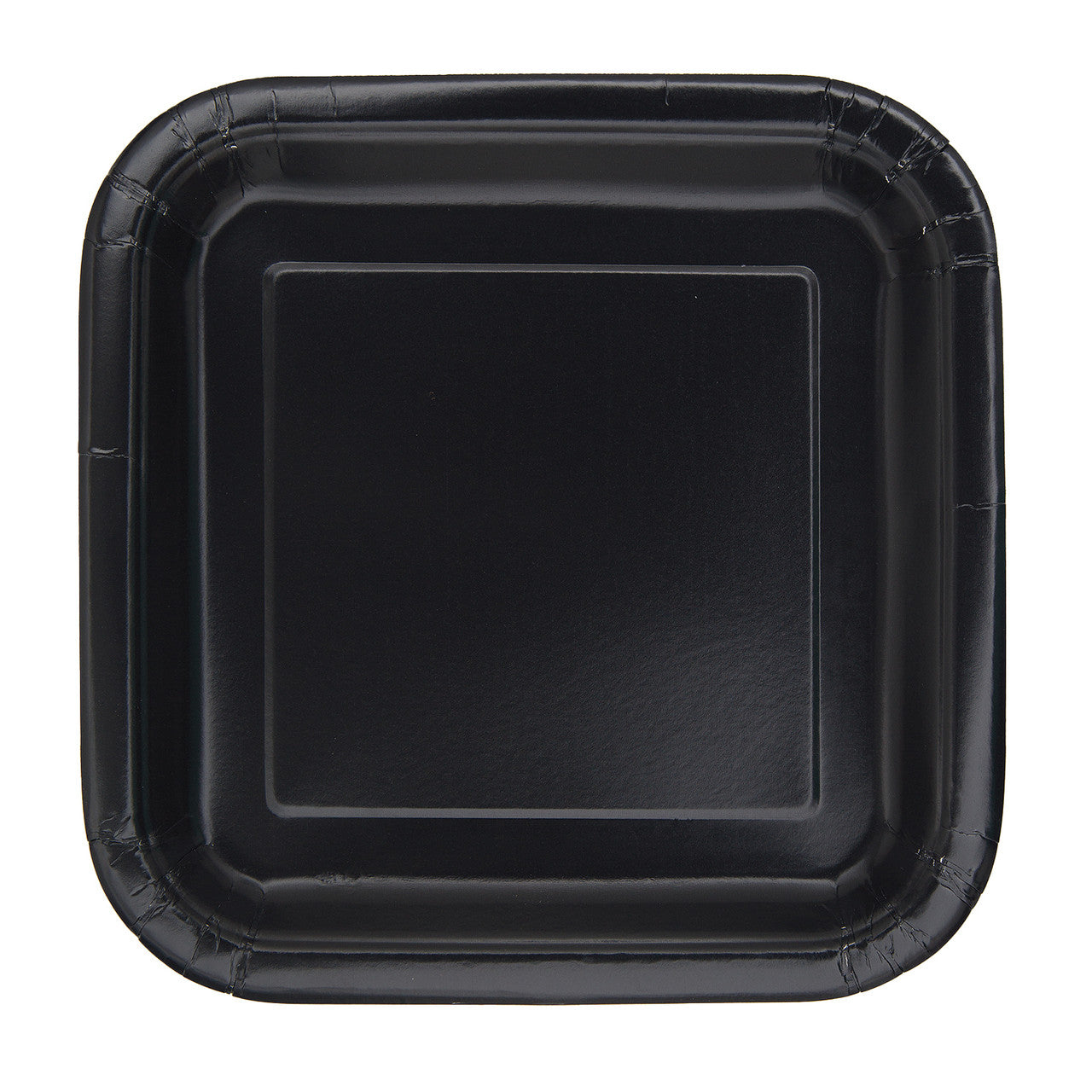 Midnight Black - Square 9" Dinner Plates (Pack of 14)