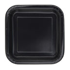 Midnight Black - Square 9" Dinner Plates (Pack of 14)