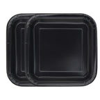 Midnight Black - Square 9" Dinner Plates (Pack of 14)