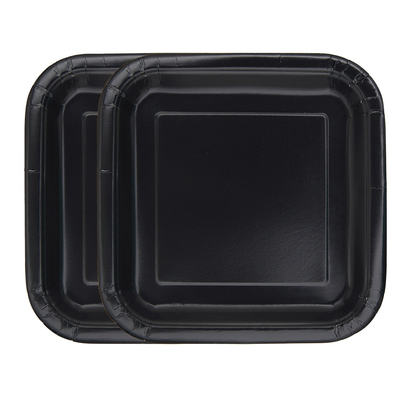 Midnight Black - Square 9" Dinner Plates (Pack of 14)