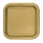 Gold - Square 9" Dinner Plates (Pack of 14)