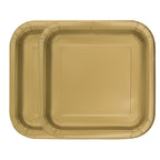 Gold - Square 9" Dinner Plates (Pack of 14)