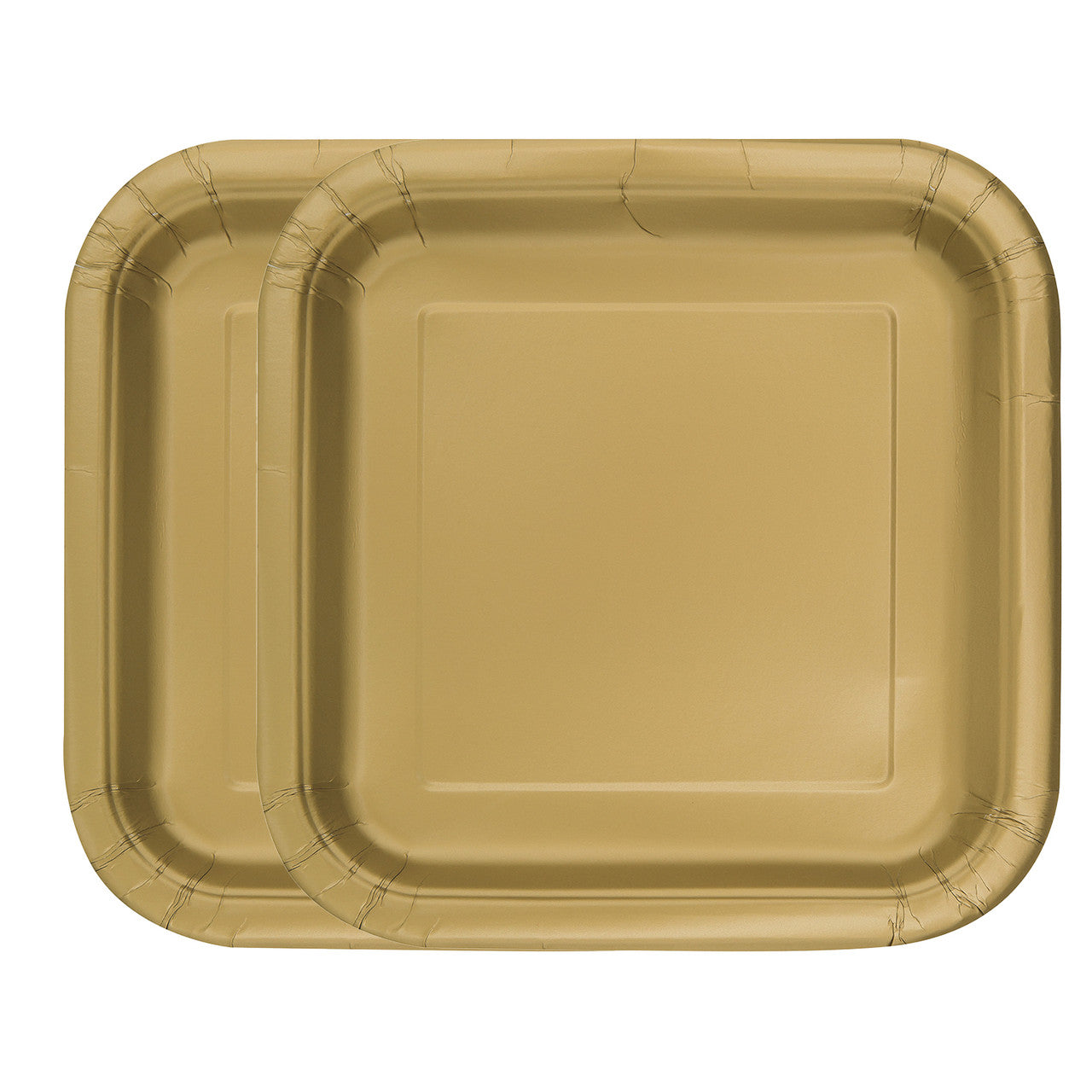 Gold - Square 9" Dinner Plates (Pack of 14)