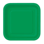 Emerald Green - Square 9" Dinner Plates (Pack of 14)