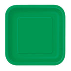 Emerald Green - Square 9" Dinner Plates (Pack of 14)