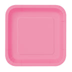 Hot Pink - Square 9" Dinner Plates (Pack of 14)