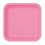 Hot Pink - Square 9" Dinner Plates (Pack of 14)