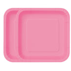 Hot Pink - Square 9" Dinner Plates (Pack of 14)