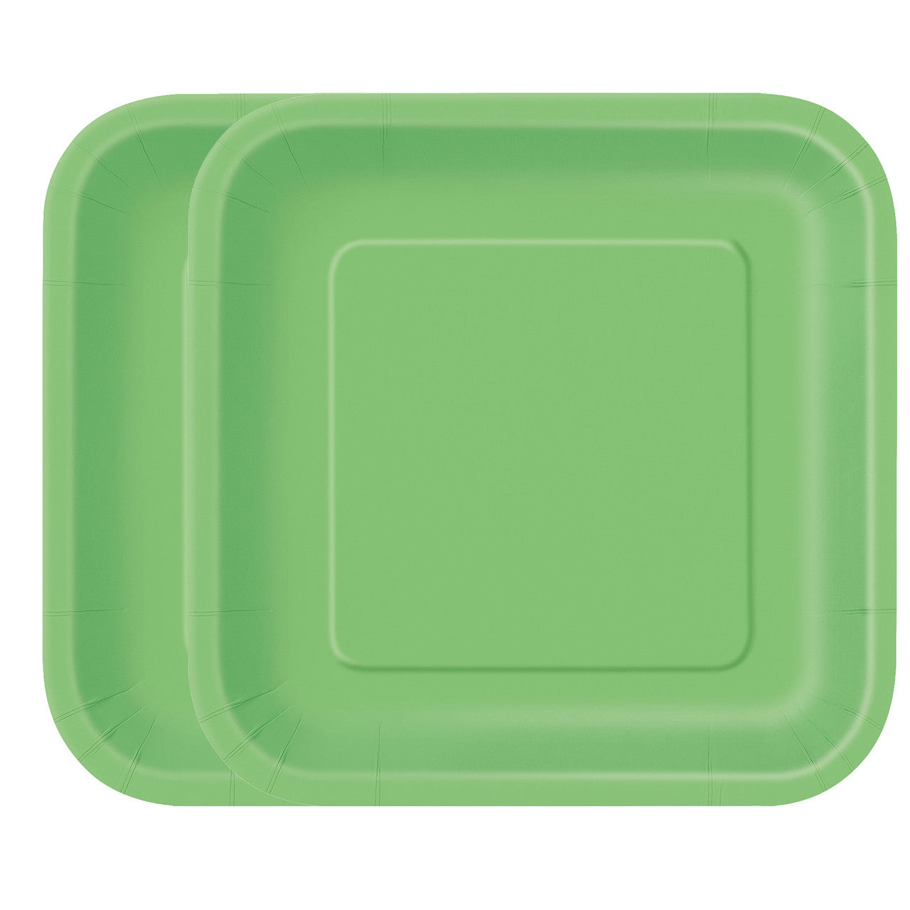 Lime Green - Square 9" Dinner Plates (Pack of 14)