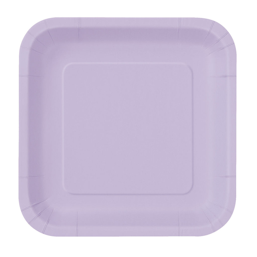 Lavender - Square 9" Dinner Plates (Pack of 14)