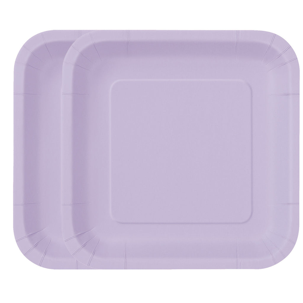 Lavender - Square 9" Dinner Plates (Pack of 14)