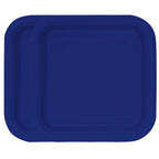 True Navy Blue - Square 9" Dinner Plates (Pack of 14)