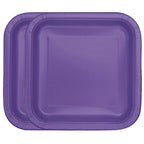 Neon Purple - Square 9" Dinner Plates (Pack of 14)