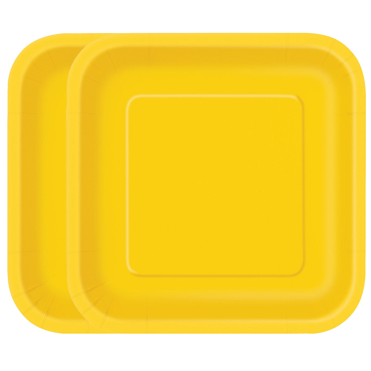 Neon Yellow - Square 9" Dinner Plates (Pack of 14)