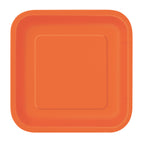 Pumpkin Orange - Square 9" Dinner Plates (Pack of 14)