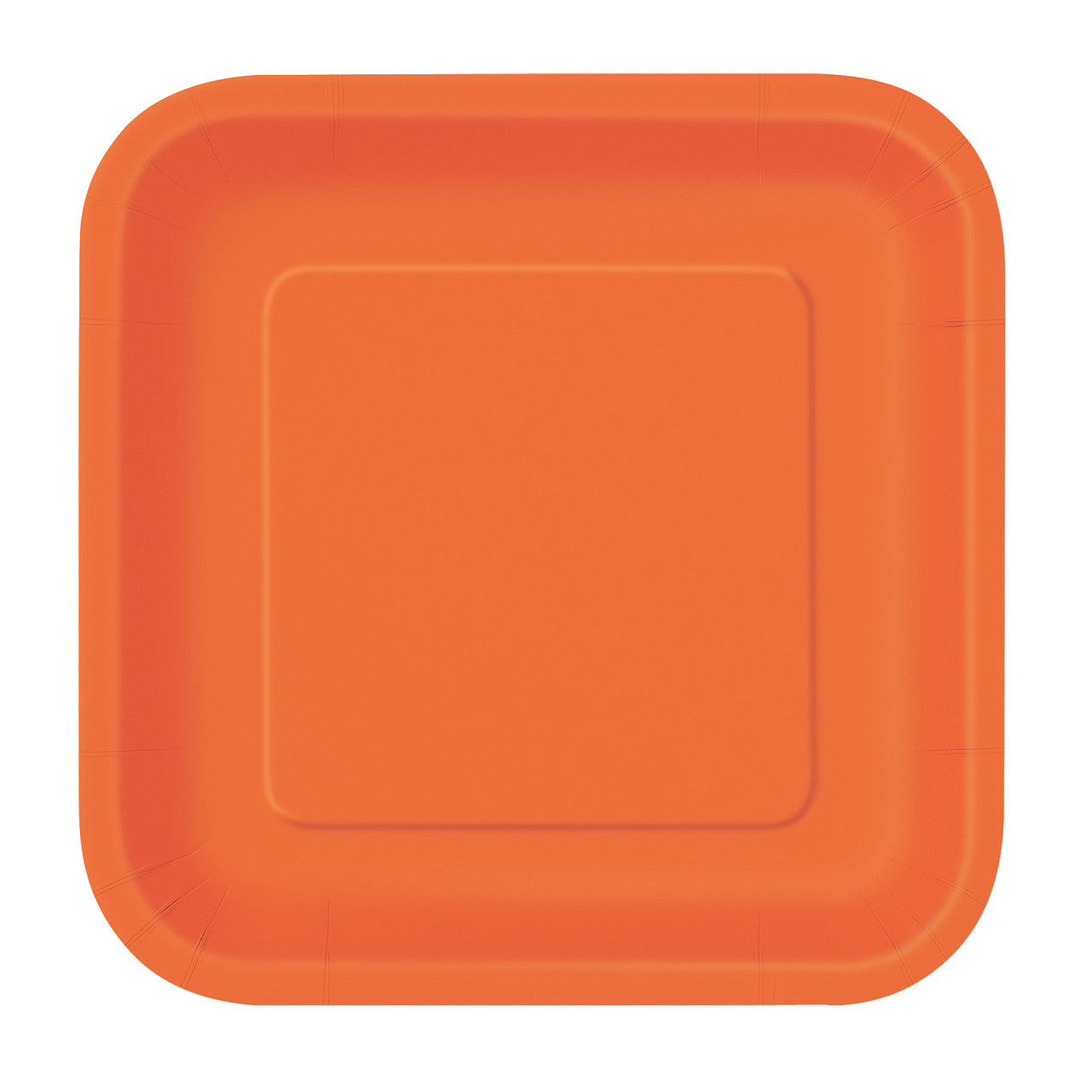 Pumpkin Orange - Square 9" Dinner Plates (Pack of 14)