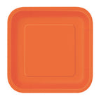 Pumpkin Orange - Square 9" Dinner Plates (Pack of 14)