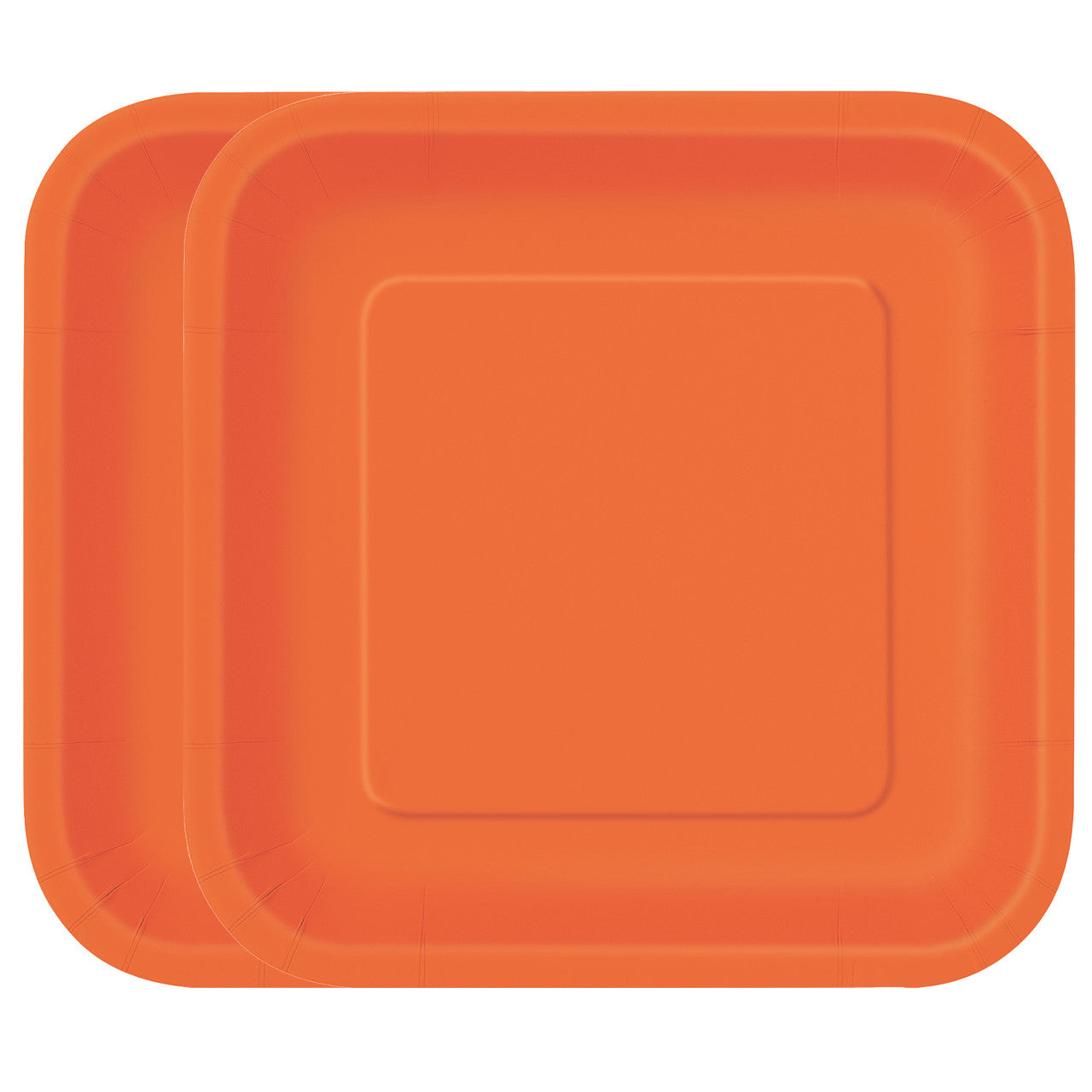 Pumpkin Orange - Square 9" Dinner Plates (Pack of 14)