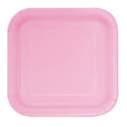 Lovely Pink - Square 9" Dinner Plates (Pack of 14)