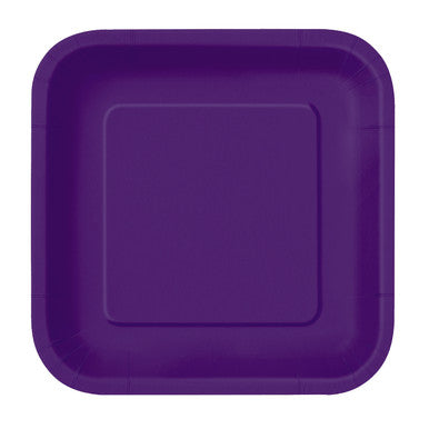 Deep Purple - Square 9" Dinner Plates (Pack of 14)