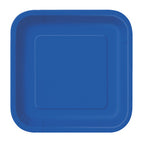 Royal Blue - Square 9" Dinner Plates (Pack of 14)