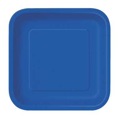 Royal Blue - Square 9" Dinner Plates (Pack of 14)