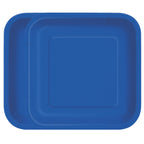 Royal Blue - Square 9" Dinner Plates (Pack of 14)