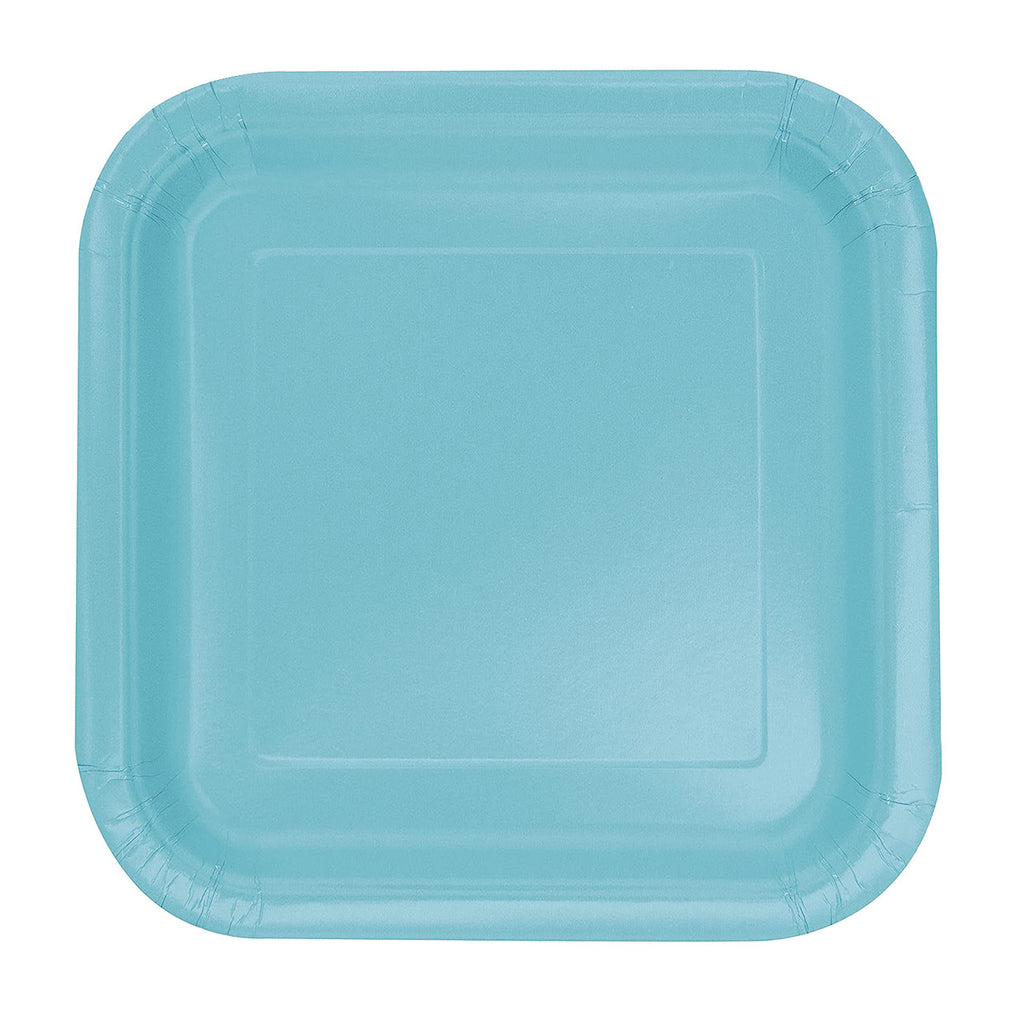 Terrific Teal - Square 9" Dinner Plates (Pack of 14)