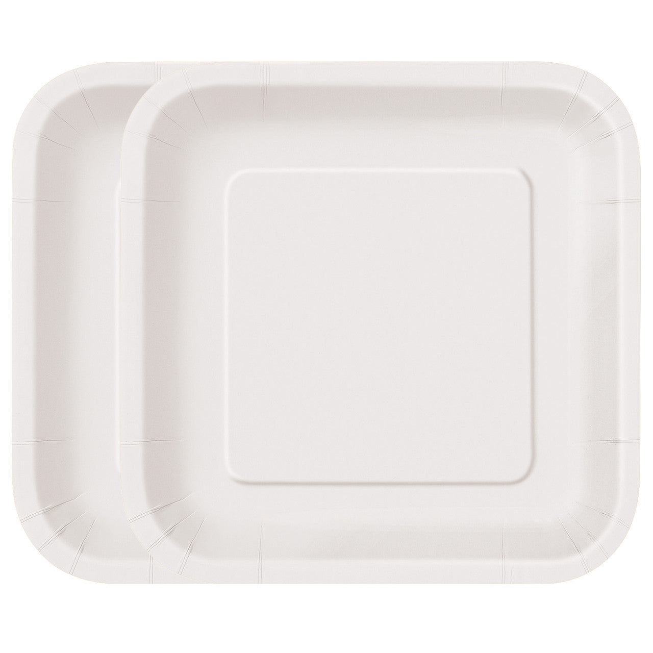 White - Square 9" Dinner Plates (Pack of 14)