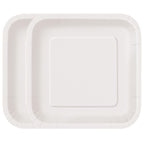 White - Square 9" Dinner Plates (Pack of 14)
