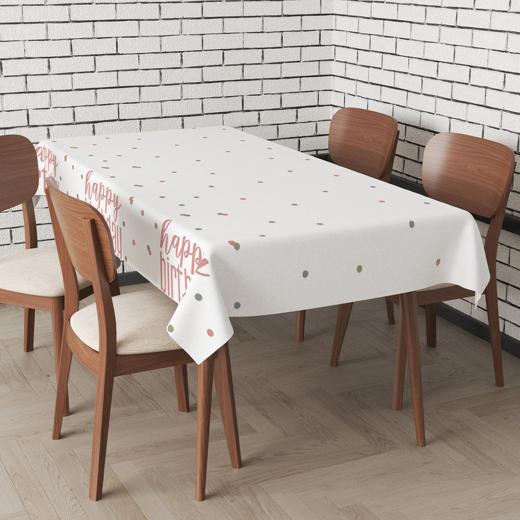 Happy Birthday Tablecloth (54" x 84") - Rose Gold Glitz