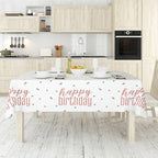 Happy Birthday Tablecloth (54" x 84") - Rose Gold Glitz