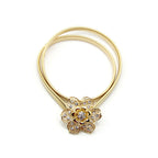 68cm Stretchy Belt with Flower Buckle - Gold
